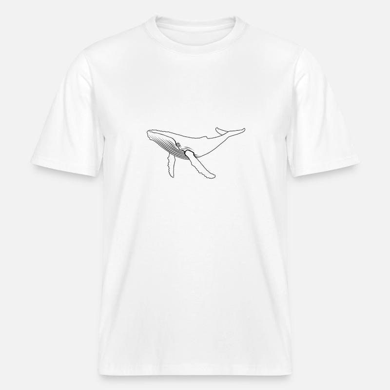 Wal - Buckelwal - Meeressäuger - Geschenk -  RELAXED FIT Unisex Organic T-Shirt - Weiß