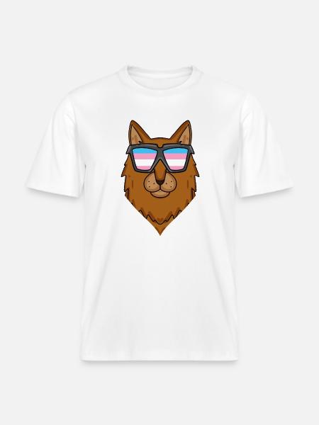 Transgender Transsexual Somali Cat - RELAXED FIT Unisex Organic T-Shirt - white