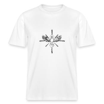 Holy Spirit -  RELAXED FIT Unisex Organic T-Shirt - white - Front - Alina (178cm) & Michal (187cm)