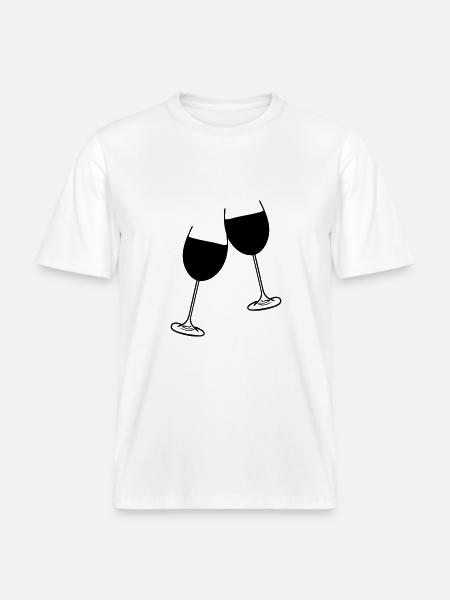 wein glas design - RELAXED FIT Unisex Organic T-Shirt - Weiß