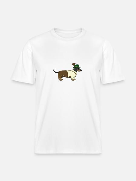 Teckel Bavière - T-shirt unisexe RELAXED FIT en coton bio - blanc