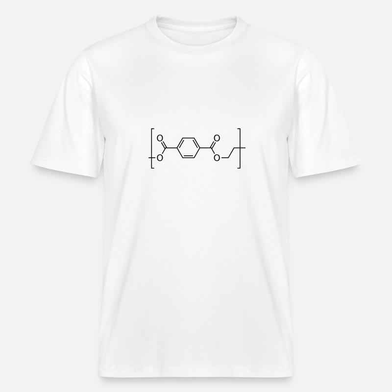 Polyethylenterephthalat (PET) -Molekül. -  RELAXED FIT Unisex Organic T-Shirt - Weiß