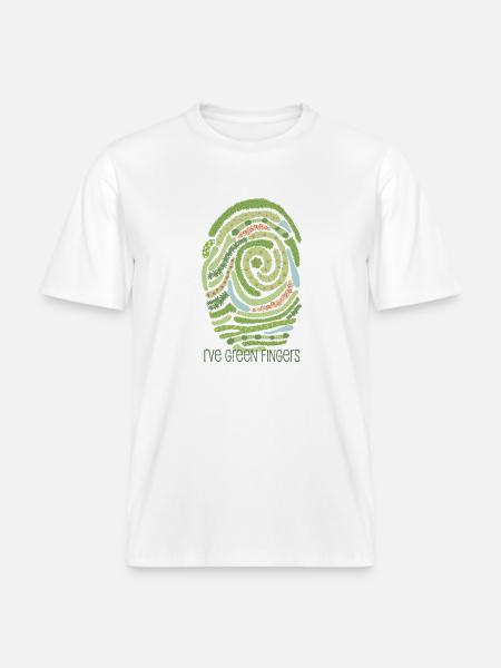 Garden fingerprint - RELAXED FIT Unisex Organic T-Shirt - white