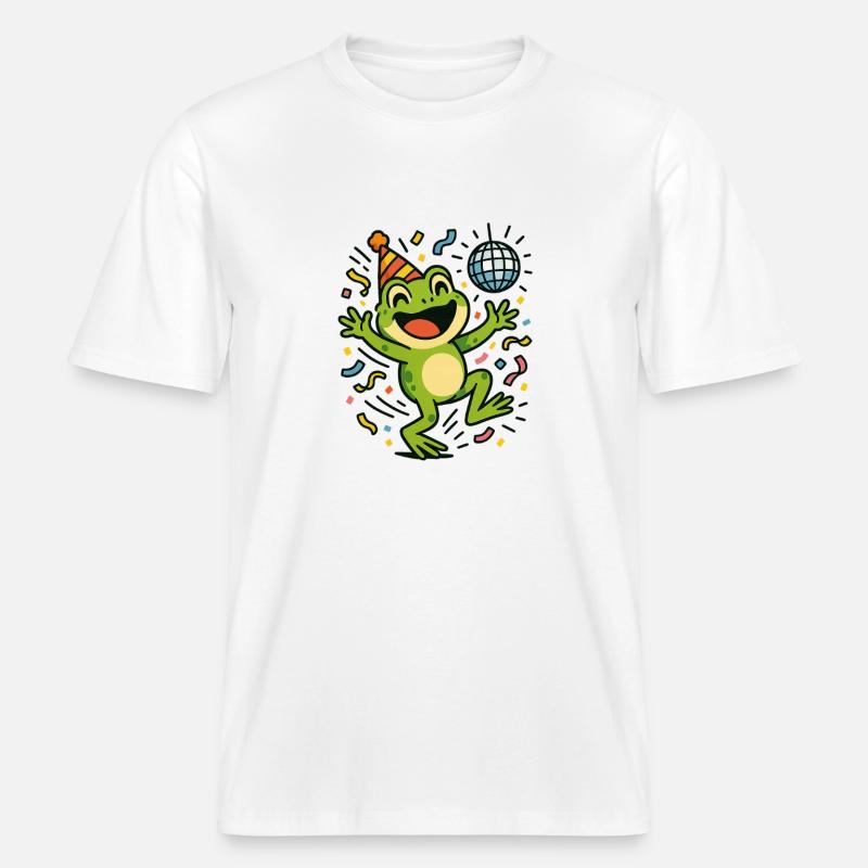Grenouille de fête -  T-shirt unisexe RELAXED FIT en coton bio - blanc