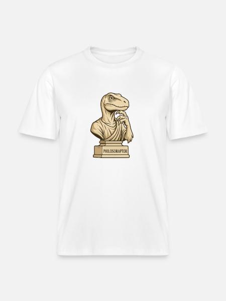Philosoraptor - RELAXED FIT Unisex Organic T-Shirt - Weiß