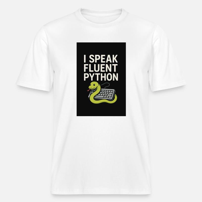 Python-Codierungsschlange -  RELAXED FIT Unisex Organic T-Shirt - Weiß