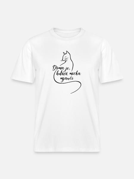 Doma je, hdźež micka mjawči. -  RELAXED FIT Unisex Organic T-Shirt - white