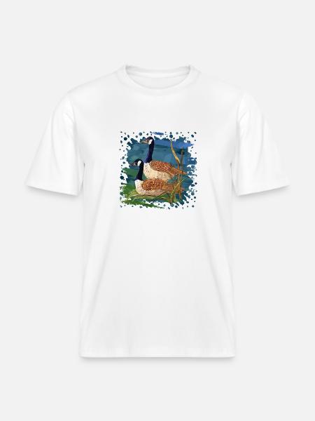Birds -  RELAXED FIT Unisex Organic T-Shirt - white
