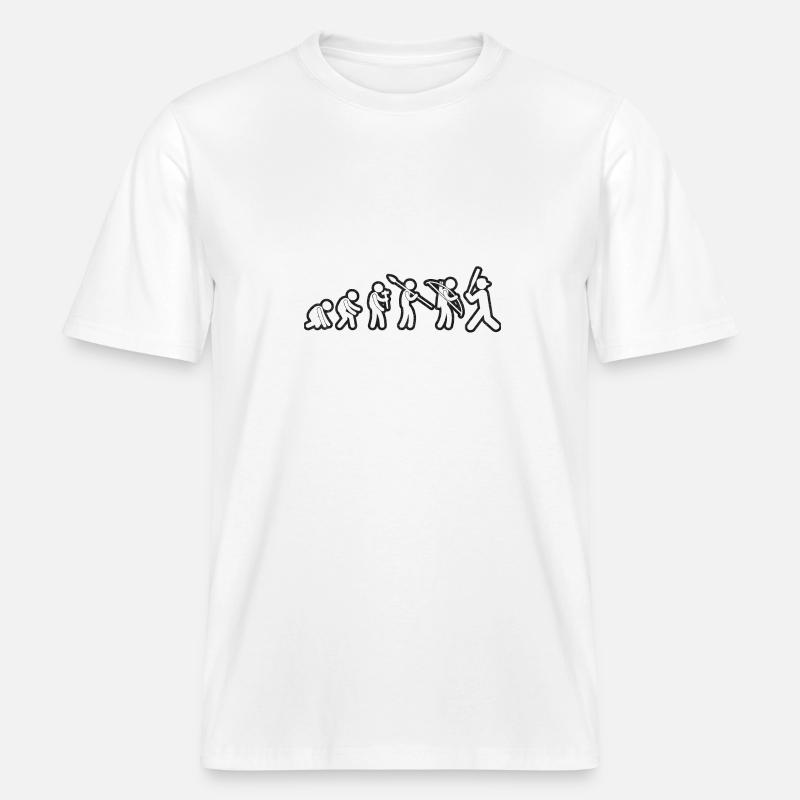 Evolution Baseball Grunge Blanc -  T-shirt unisexe RELAXED FIT en coton bio - blanc