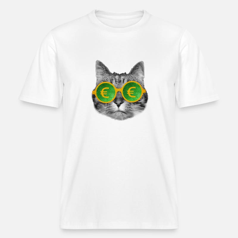 Katzengeldbrille -  RELAXED FIT Unisex Organic T-Shirt - Weiß