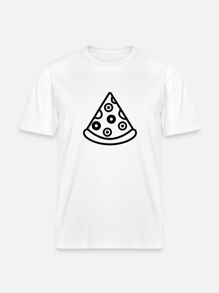 Pizza slice - RELAXED FIT Unisex Organic T-Shirt - white