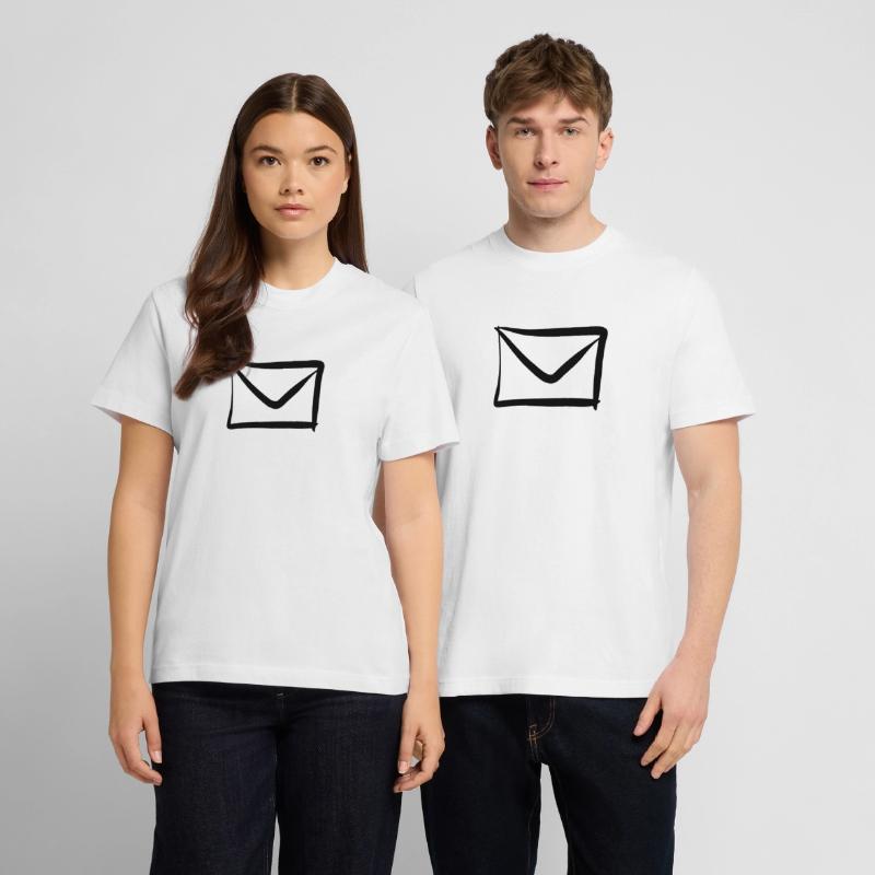 Letter / Envelope icon. Post / E-Mail.  RELAXED FIT Unisex Organic T-Shirt