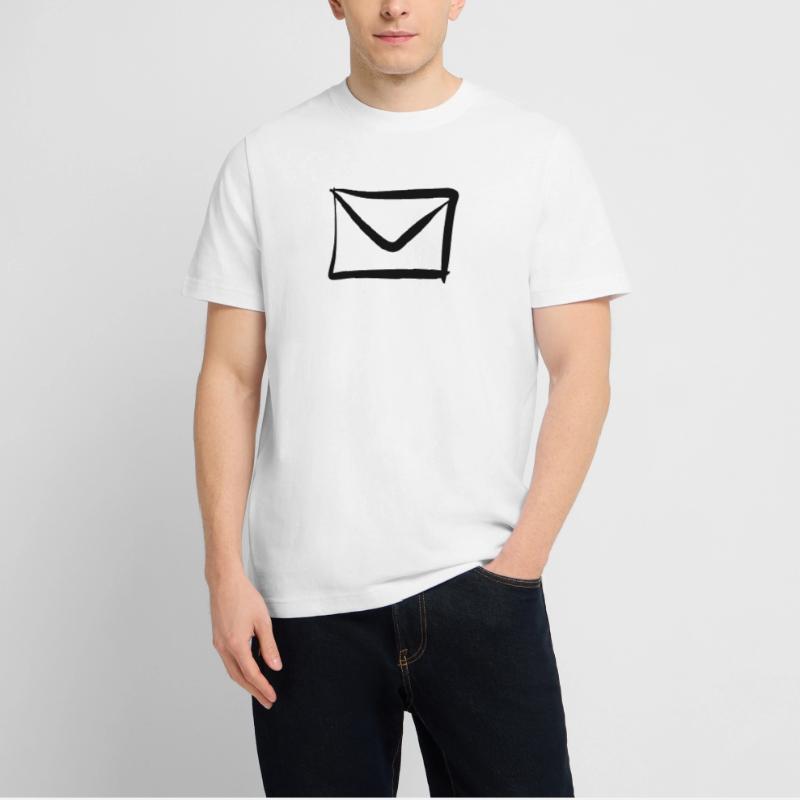 Letter / Envelope icon. Post / E-Mail.  RELAXED FIT Unisex Organic T-Shirt