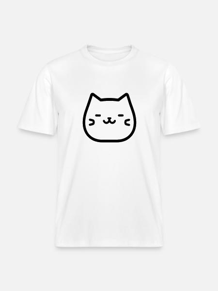 cat - RELAXED FIT Unisex Organic T-Shirt - white