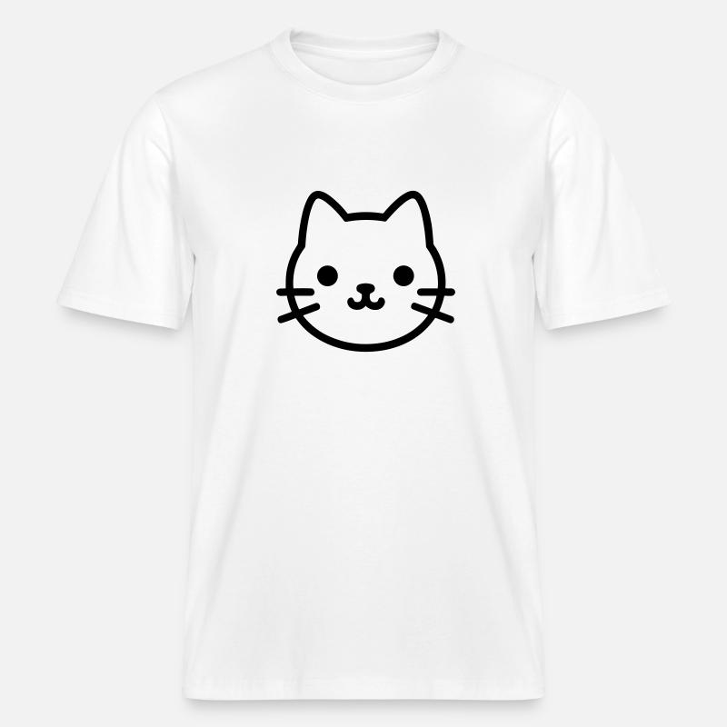 chat -  T-shirt unisexe RELAXED FIT en coton bio - blanc