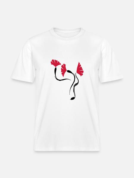 poppies_flowers - RELAXED FIT Unisex Organic T-Shirt - white