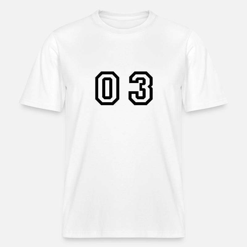 Nummer - 03 - null drei - RELAXED FIT Unisex Organic T-Shirt - Weiß