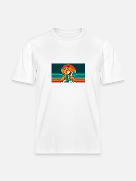 Sunset Retro 3 -  RELAXED FIT Unisex Organic T-Shirt - Weiß