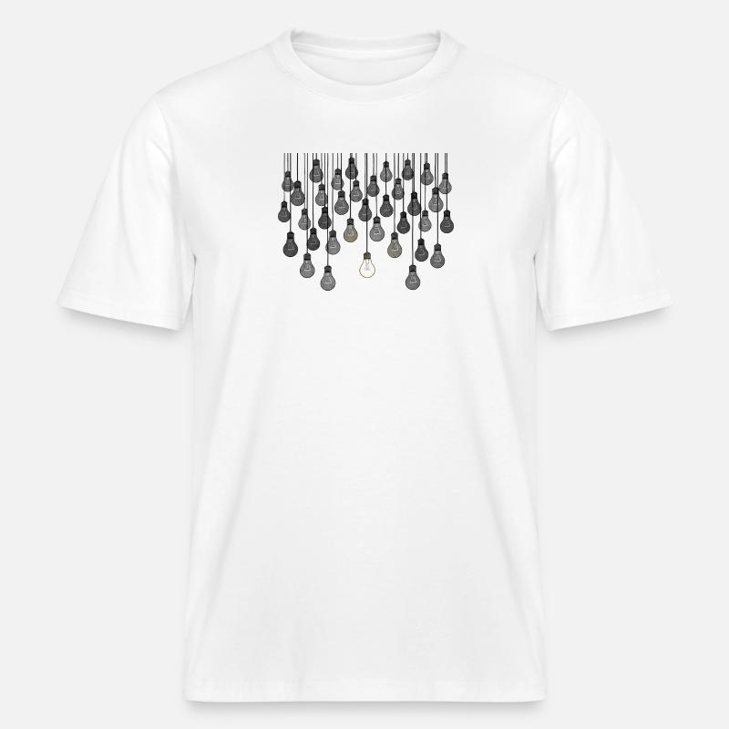 Graues Glühbirnen-Array mit einzigartiger Helligkeit -  RELAXED FIT Unisex Organic T-Shirt - Weiß