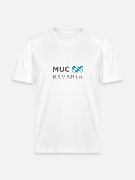 MUC BAVARIA dark-lettered -  RELAXED FIT Unisex Organic T-Shirt - Weiß