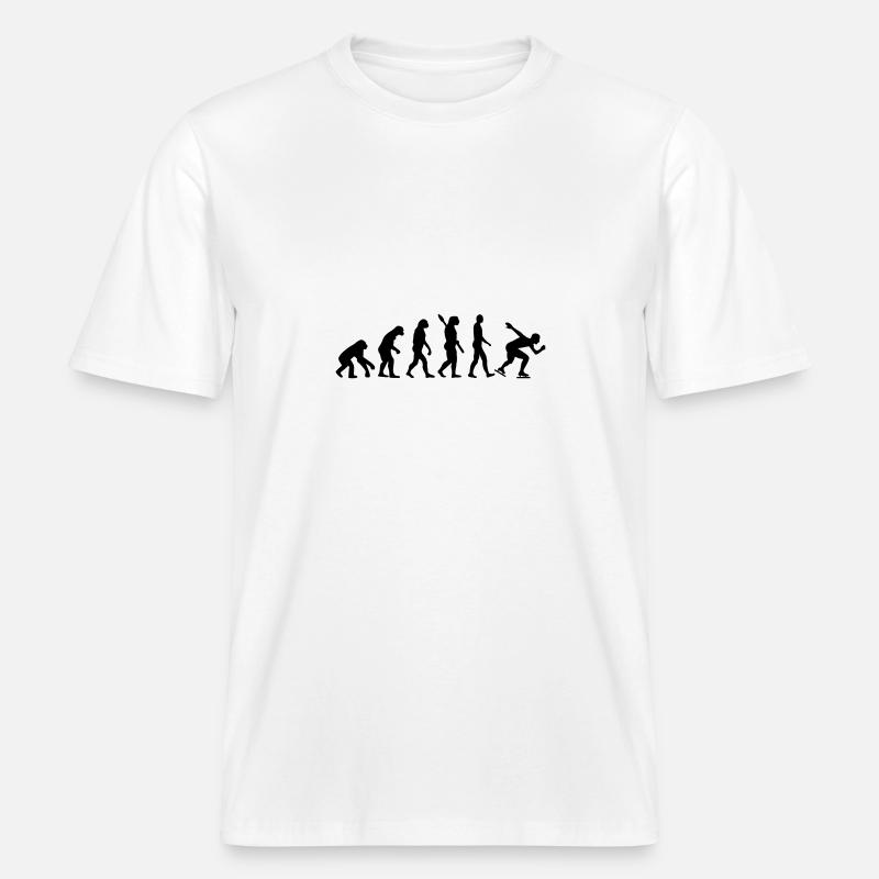 Evolution Speed skating -  RELAXED FIT Unisex Organic T-Shirt - white