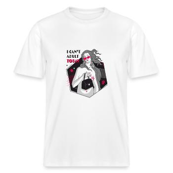 Postmoderne Venus -  RELAXED FIT Unisex Organic T-Shirt - Weiß - Vorne - Alina (178cm) & Michal (187cm)