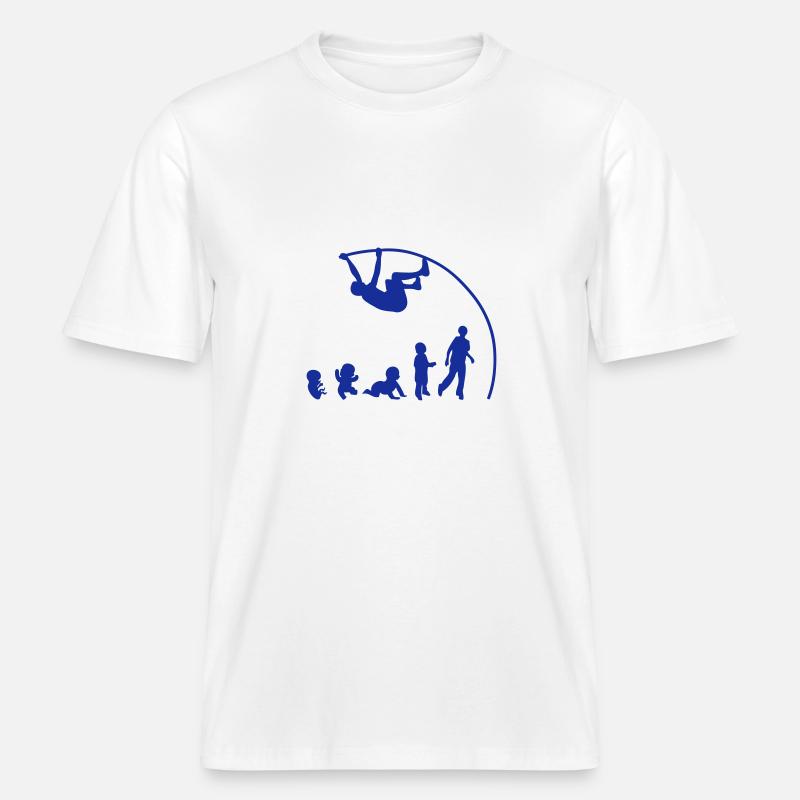 evolution saut perche -  T-shirt unisexe RELAXED FIT en coton bio - blanc