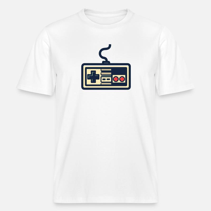 Retro-Gamecontroller-Design - RELAXED FIT Unisex Organic T-Shirt - Weiß