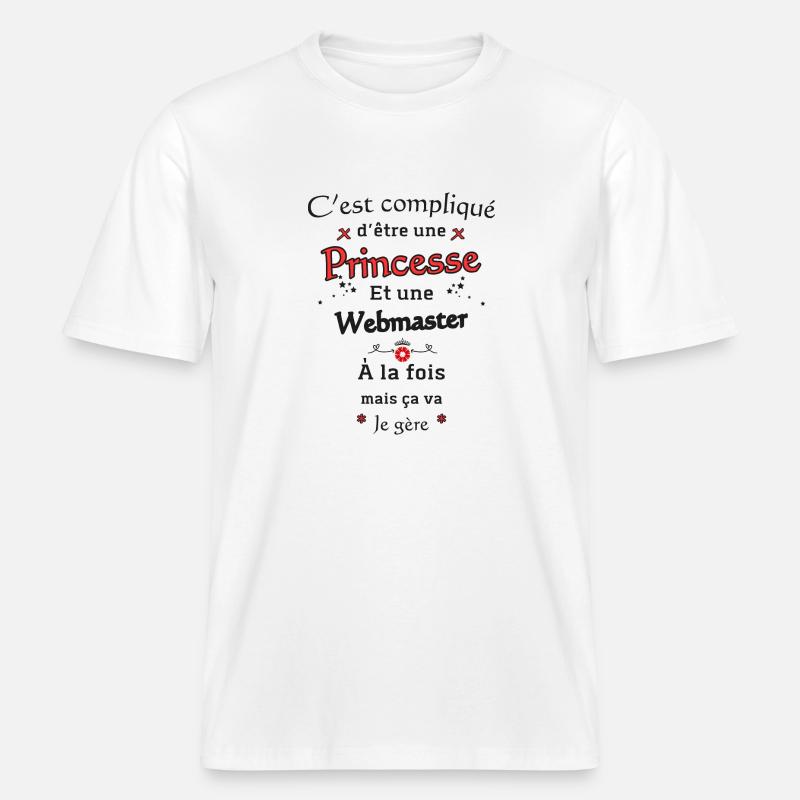 Princesse Webmaster - T-shirt unisexe RELAXED FIT en coton bio - blanc