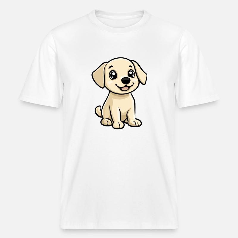 Labrador Hund Comic Niedlich -  RELAXED FIT Unisex Organic T-Shirt - Weiß