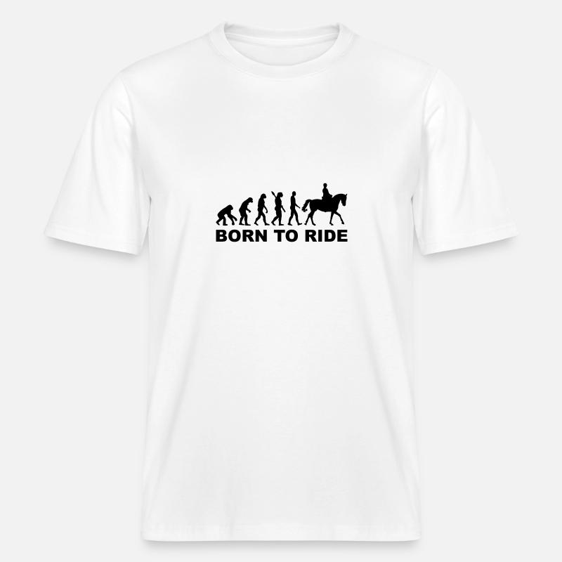 Évolution aller à cheval -  T-shirt unisexe RELAXED FIT en coton bio - blanc