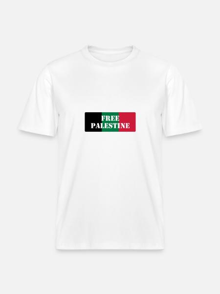 Free Palestine -  RELAXED FIT Unisex Organic T-Shirt - white