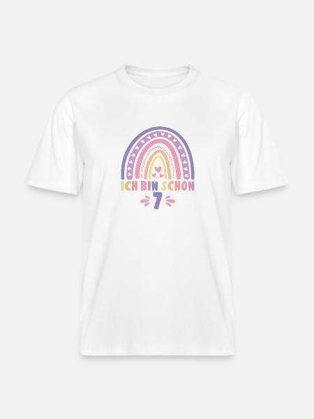 Ich bin schon 7 - 7 Geburtstag Mädchen Geschenk -  RELAXED FIT Unisex Organic T-Shirt - Weiß
