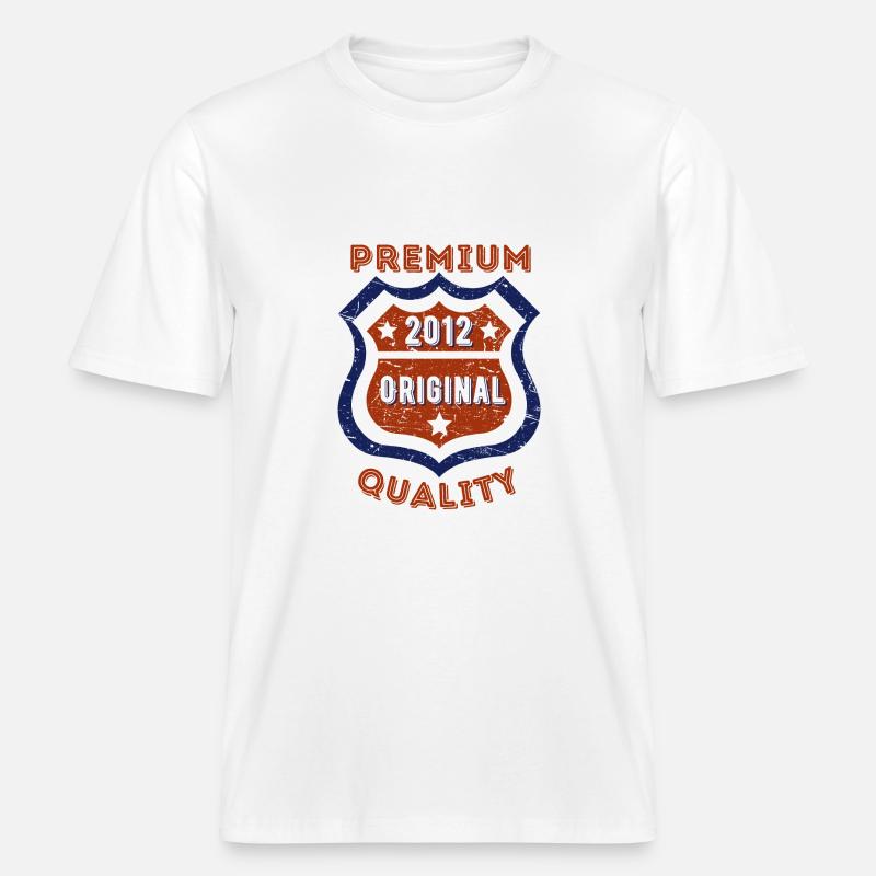 Qualité premium 2012 - T-shirt unisexe RELAXED FIT en coton bio - blanc