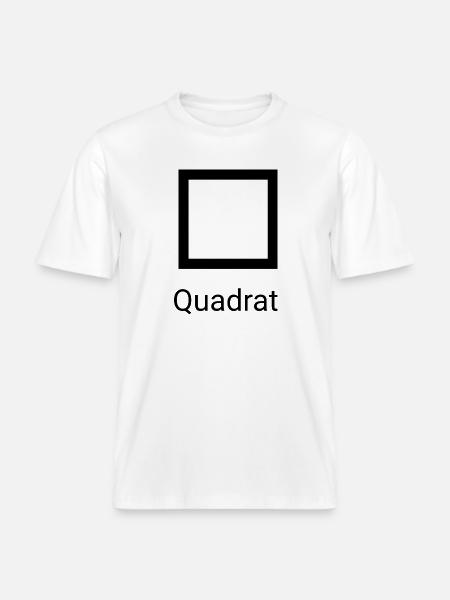 LiGu Design - Quadrat - mit Schrift  -  RELAXED FIT Unisex Organic T-Shirt - Weiß