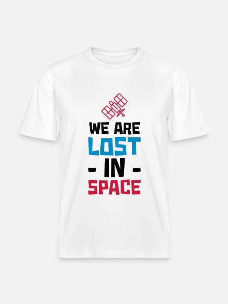 WE ARE LOST IN SPACE - SATELLITE -  RELAXED FIT Unisex Organic T-Shirt - white