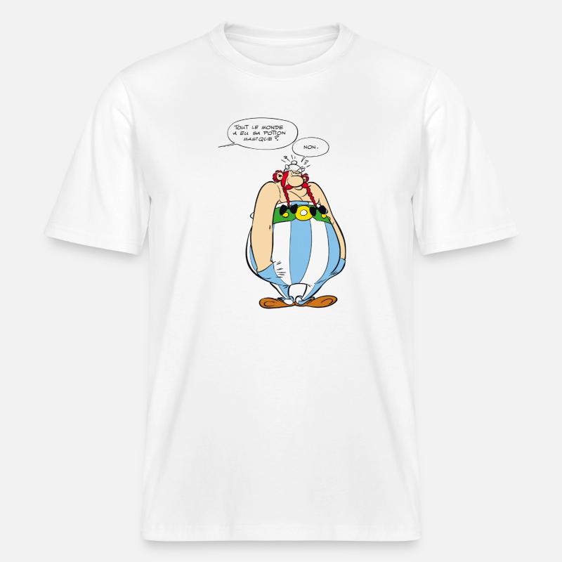 Asterix & Obelix - Obelix Sprechblasen - RELAXED FIT Unisex Organic T-Shirt - Weiß