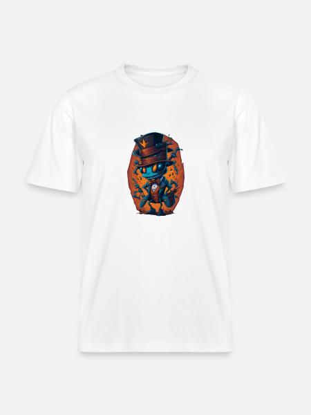 Ant with Hat Funny -  RELAXED FIT Unisex Organic T-Shirt - white