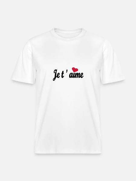 Je t 'aime - RELAXED FIT Unisex Organic T-Shirt - white