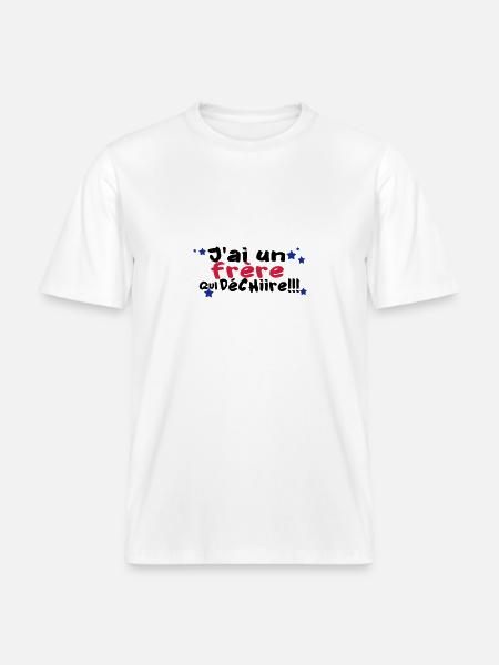 mon frère déchire -  T-shirt unisexe RELAXED FIT en coton bio - blanc