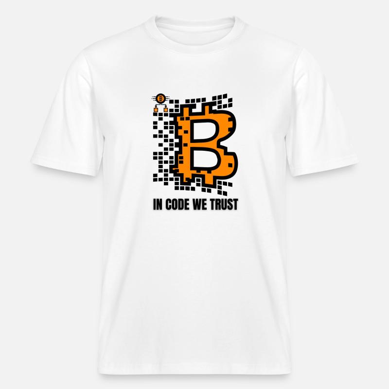 Bitcoin Krypto Kryptowährung Geschenkidee Crypto -  RELAXED FIT Unisex Organic T-Shirt - Weiß