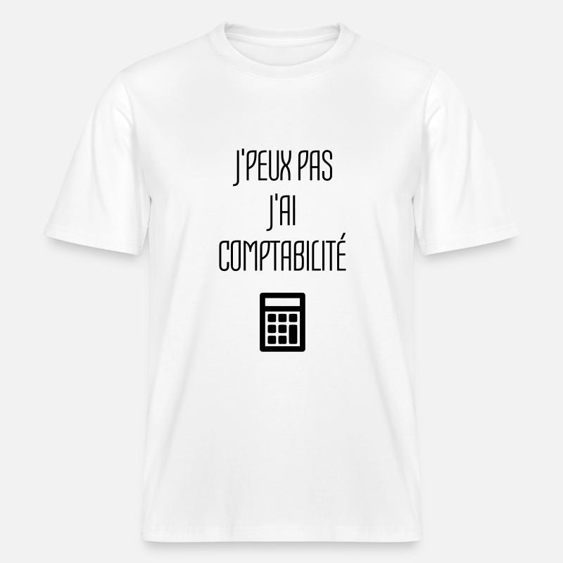 comptable / comptabilité / compter / chiffre -  T-shirt unisexe RELAXED FIT en coton bio - blanc