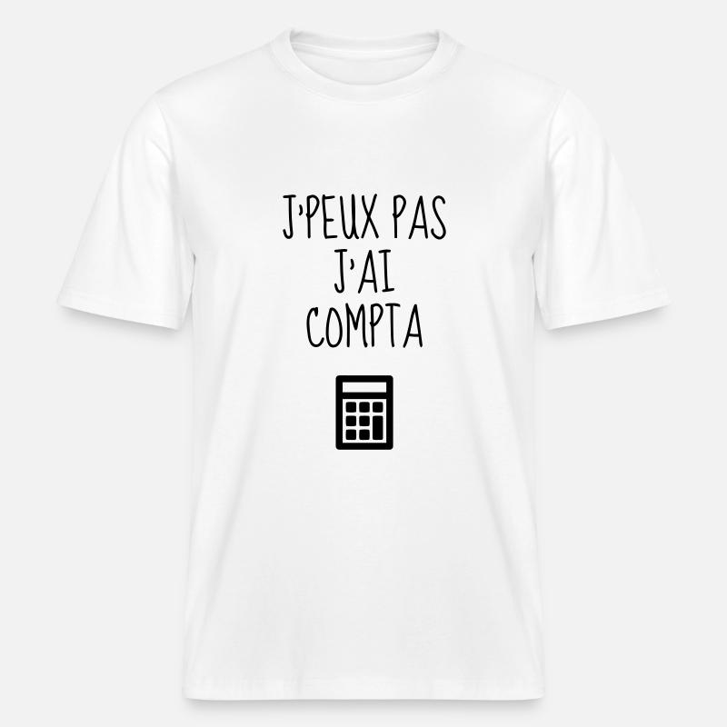 comptable / comptabilité / compter / chiffre -  T-shirt unisexe RELAXED FIT en coton bio - blanc