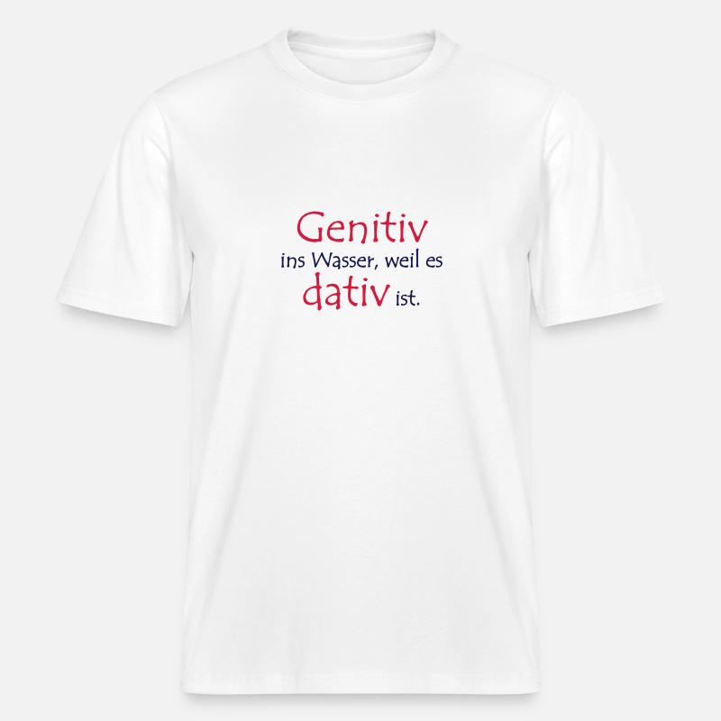 Genitiv vs. dativ - RELAXED FIT Unisex Organic T-Shirt - Weiß