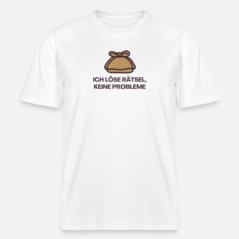 I solve puzzles, no problems -  RELAXED FIT Unisex Organic T-Shirt - white