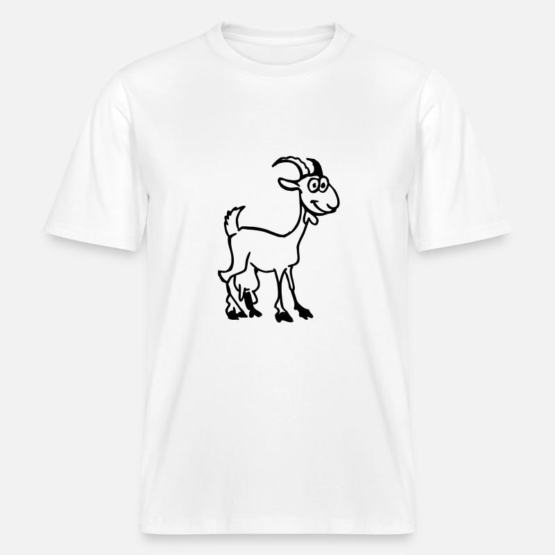 Goat -  RELAXED FIT Unisex Organic T-Shirt - white