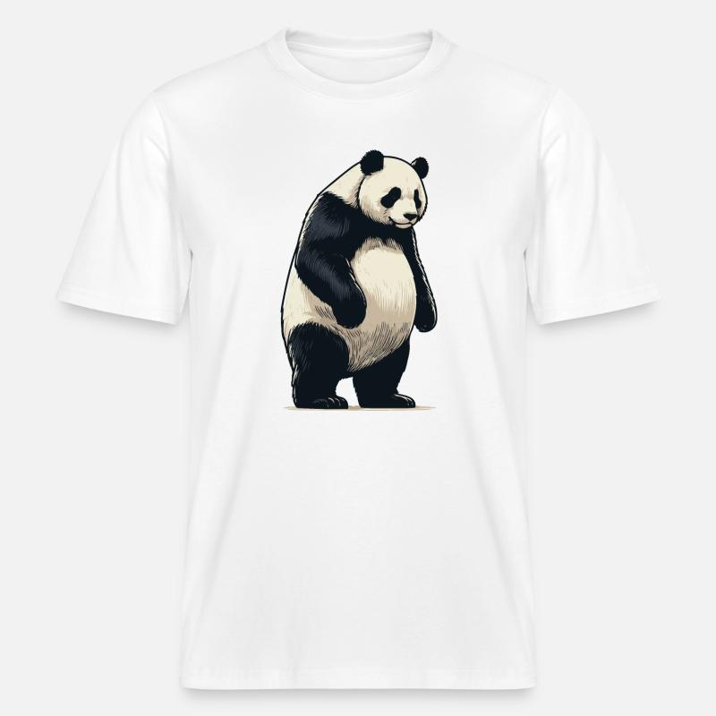 Panda -  T-shirt unisexe RELAXED FIT en coton bio - blanc
