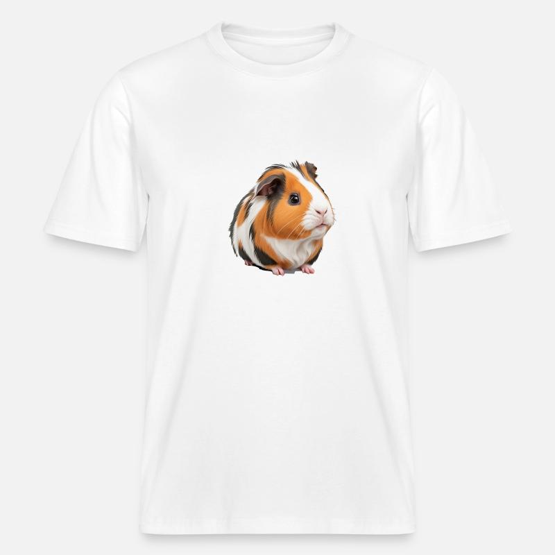 Cochon d’Inde mignon -  T-shirt unisexe RELAXED FIT en coton bio - blanc