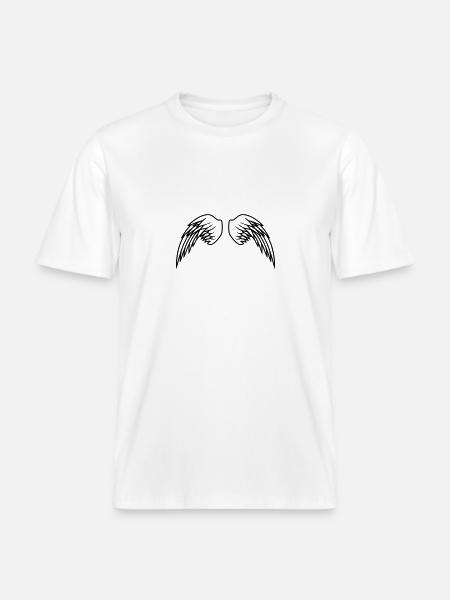 Angel Wings Design -  RELAXED FIT Unisex Organic T-Shirt - white