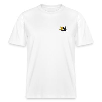 Vögel -  RELAXED FIT Unisex Organic T-Shirt - Weiß - Vorne - Alina (178cm) & Michal (187cm)